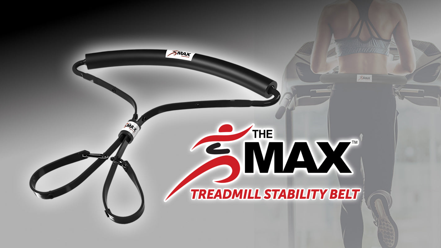 Treadmill Max product and logo. THE MAX Treadmill Stability Belt.